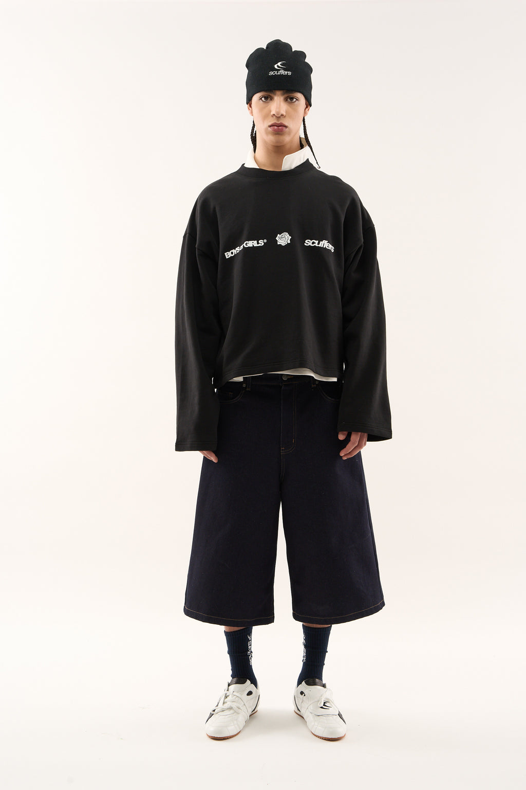 Crewnecks Scuffers Boy Sweatshirt Negros | 40263UNOV