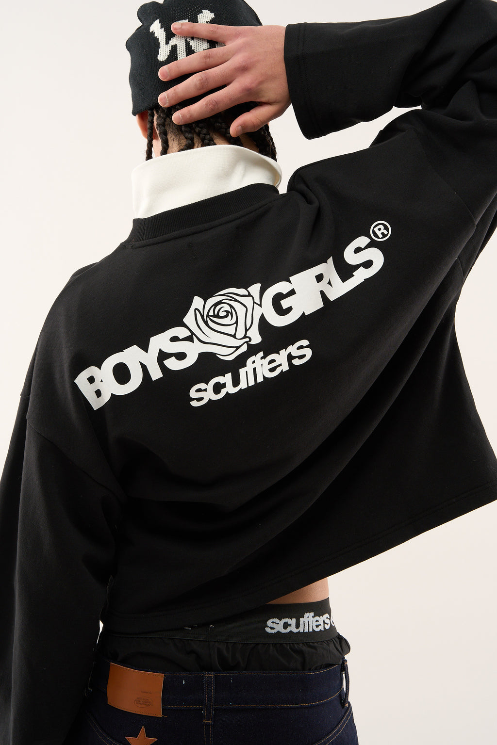 Crewnecks Scuffers Boy Sweatshirt Negros | 40263UNOV