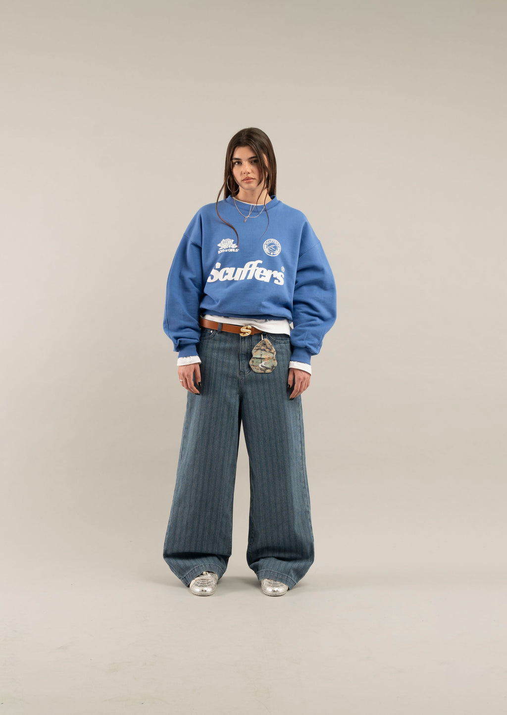Crewnecks Scuffers Pearl Crewneck Azul Rey Azules | 47382PLBF