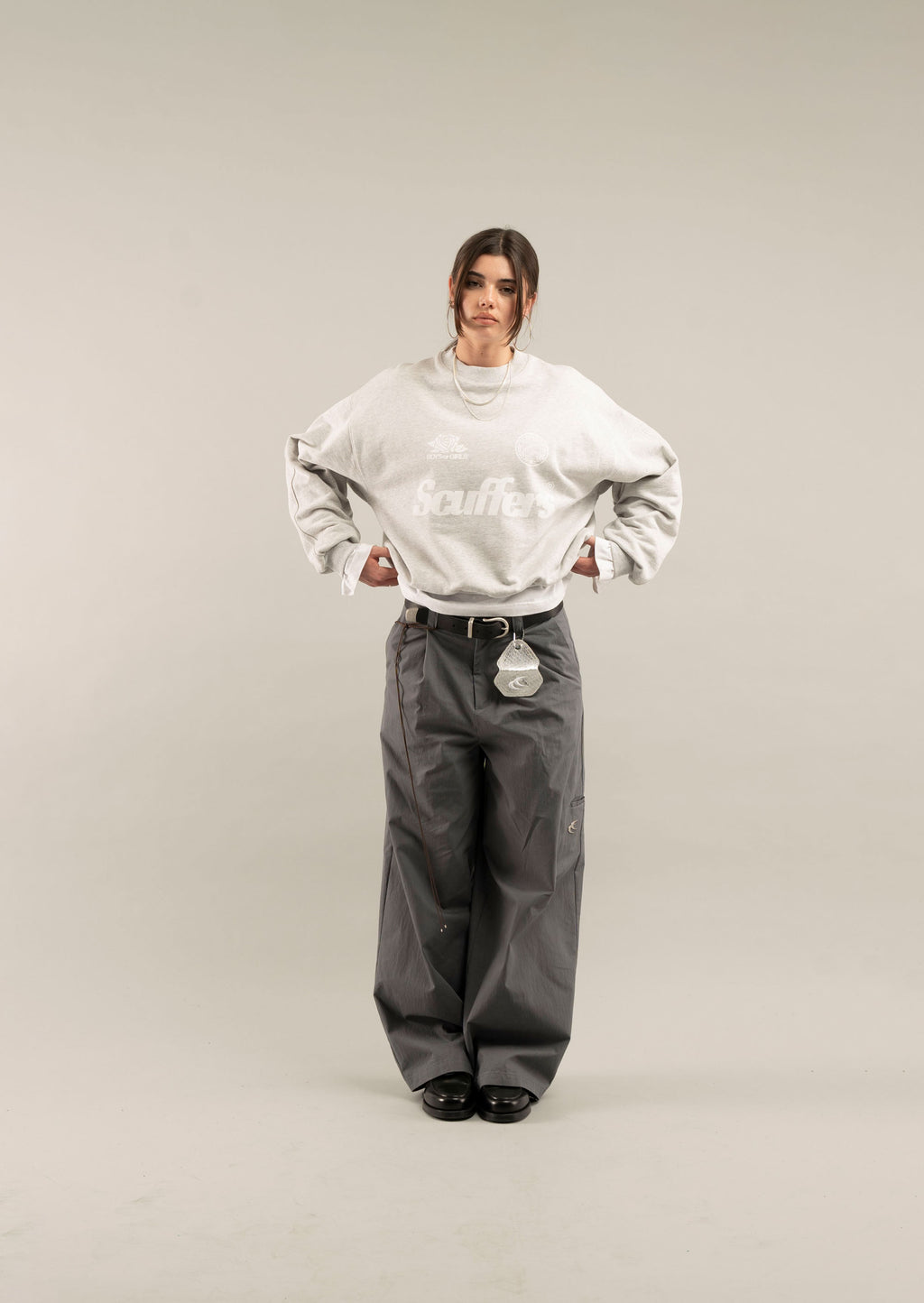 Crewnecks Scuffers Pearl Crewneck Grises | 52346WAEF
