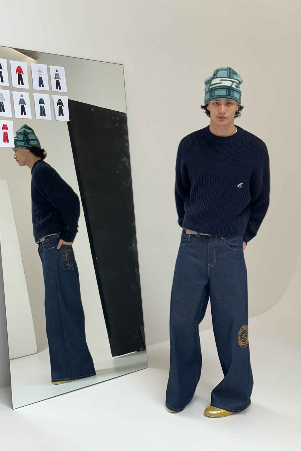 Denim Pants Scuffers Bimbo Pants Azules Oscuro | 09743GNOH