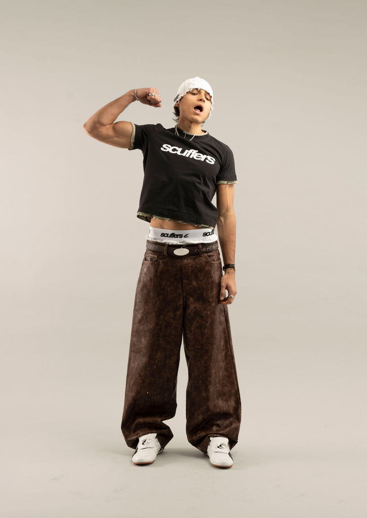 Denim Pants Scuffers Jumbo Pants Giraffe | 41809JGFX
