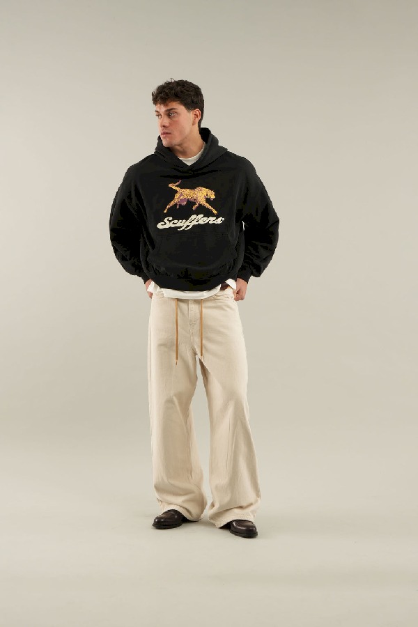 Hoodies Scuffers Cheetah Negros | 52016WXRD
