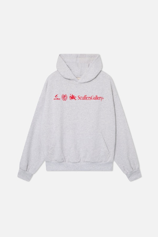 Hoodies Scuffers Emblem Grises Claro | 60824GVLX