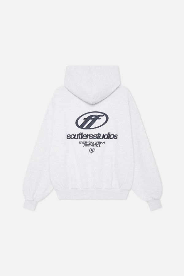 Hoodies Scuffers Flag Grises | 61580TUMJ