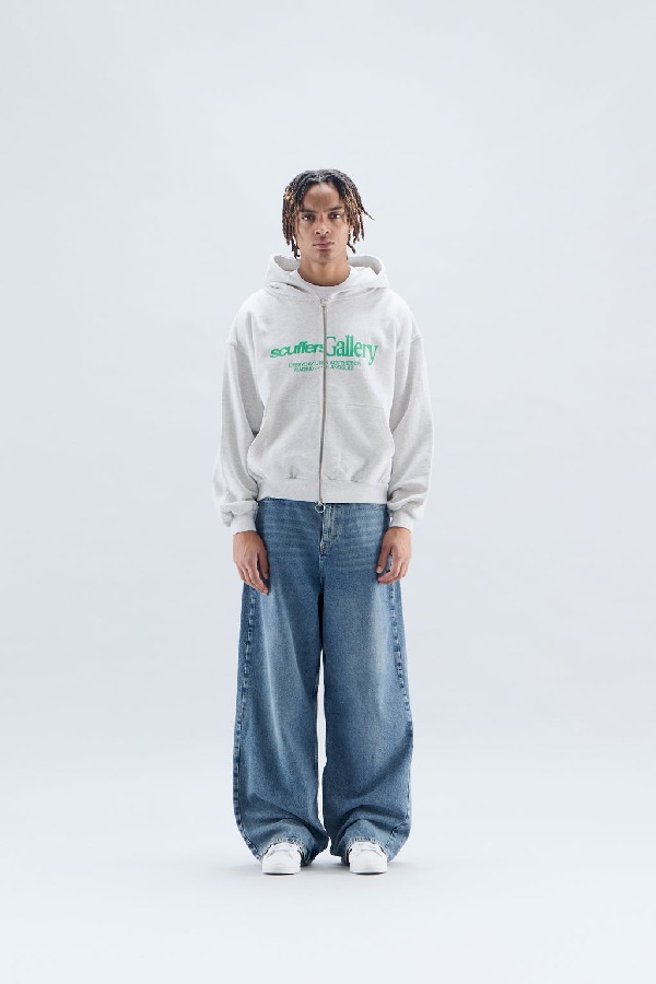 Hoodies Scuffers Gallery Zipped Grises | 25098DWIQ
