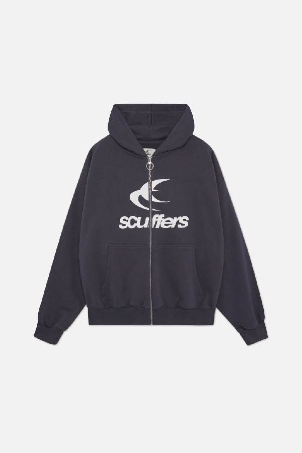 Hoodies Scuffers Logo Zipped Azul Marino | 20158EVAT