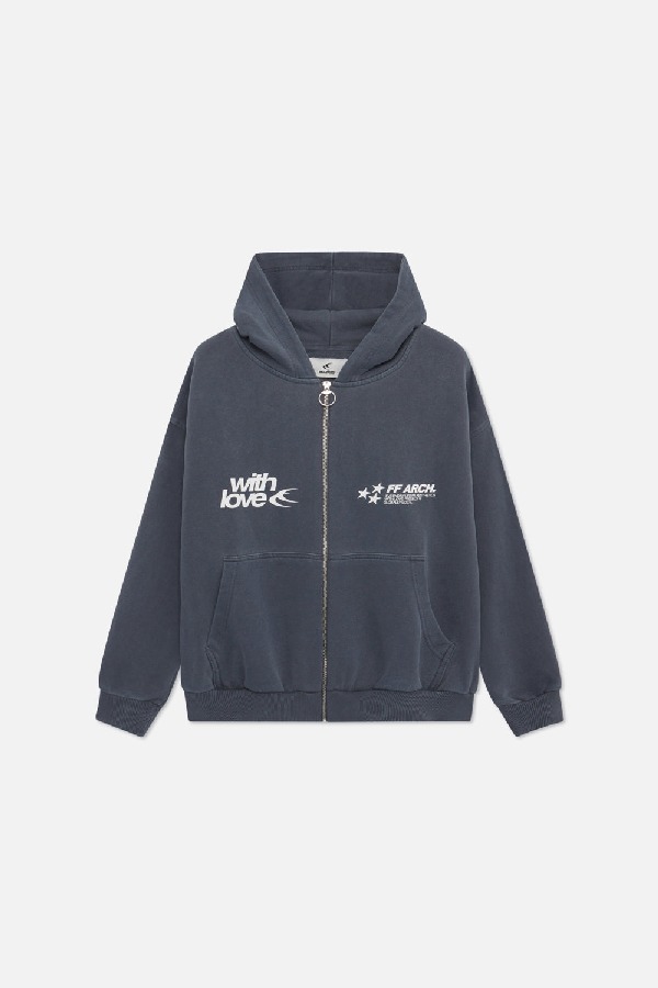 Hoodies Scuffers Outline Zipped Azul Marino | 23147KVBE