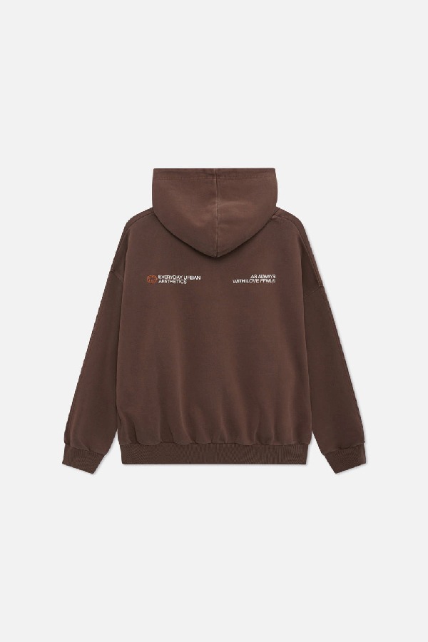 Hoodies Scuffers Outline Zipped Hoodie Chocolate | 60578MZCG