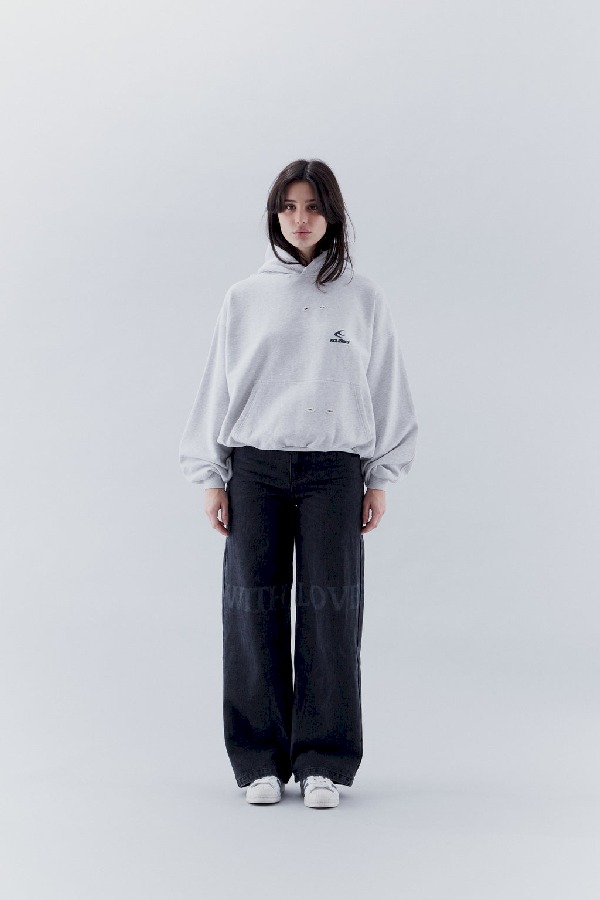 Hoodies Scuffers Stained Grises Claro | 49072ZJSI