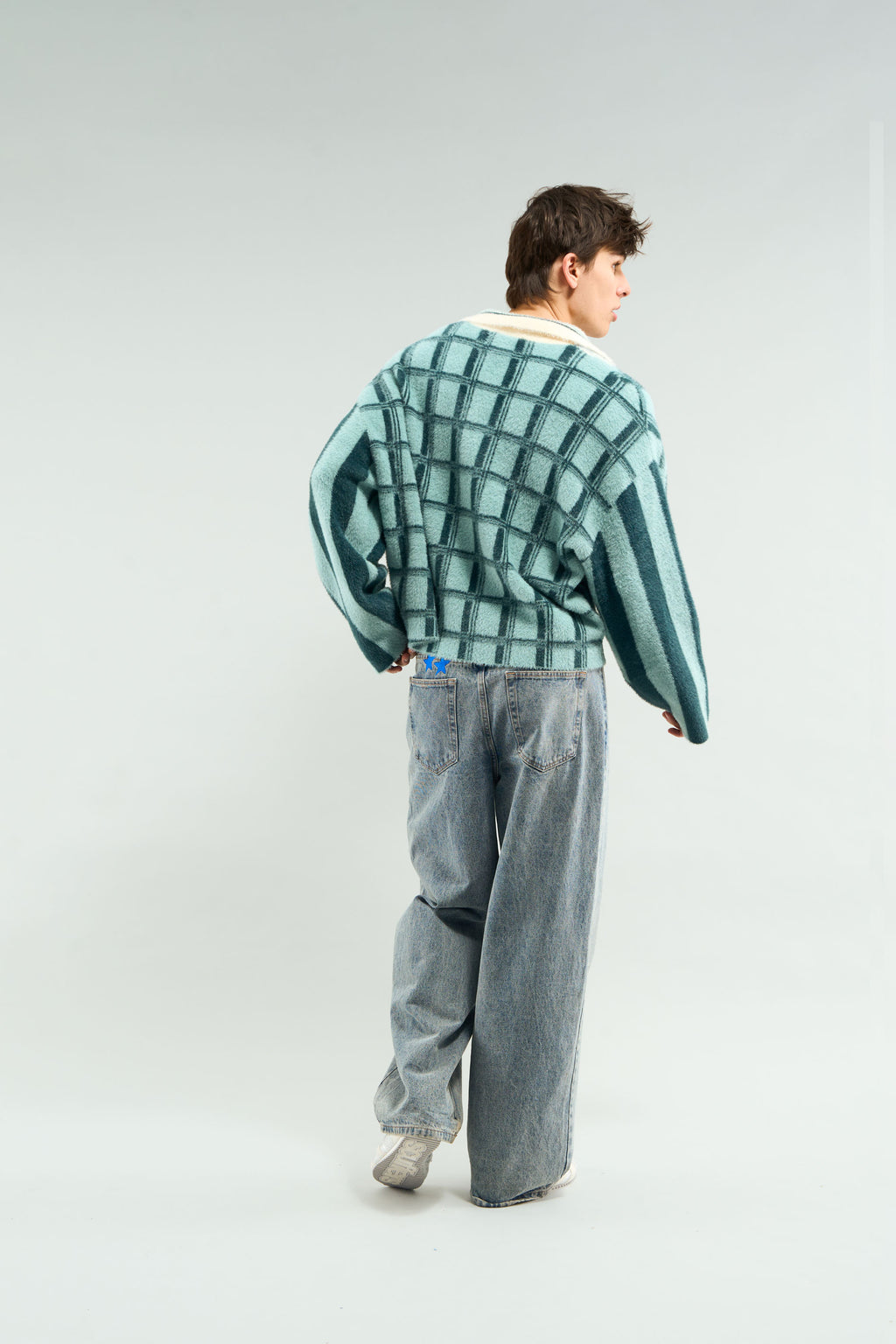 Knitted Polo Scuffers Checked Mohair Polo – Plaid Knitted Polo Creme | 38549AQIO