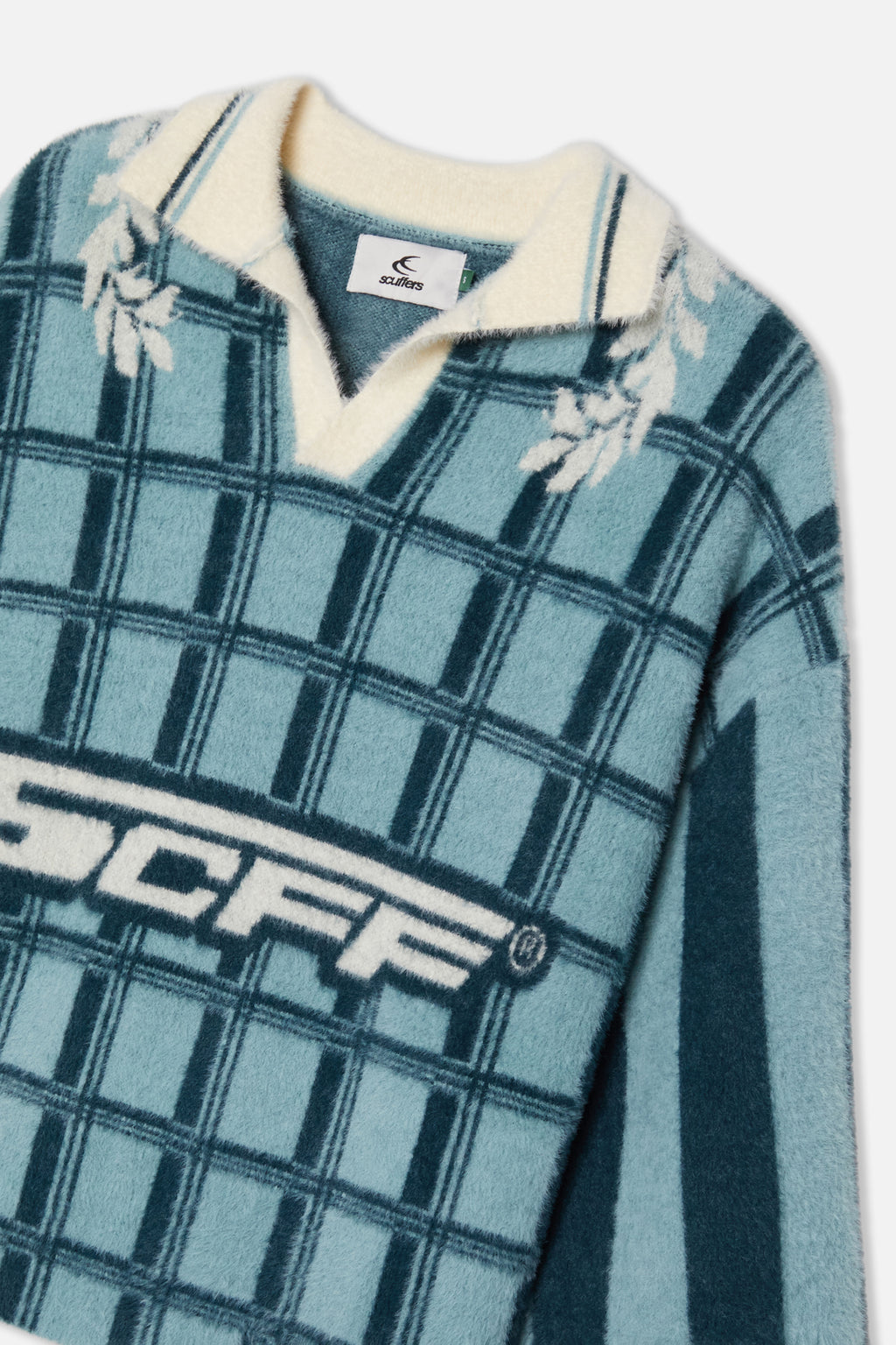 Knitted Polo Scuffers Checked Mohair Polo – Plaid Knitted Polo Creme | 38549AQIO