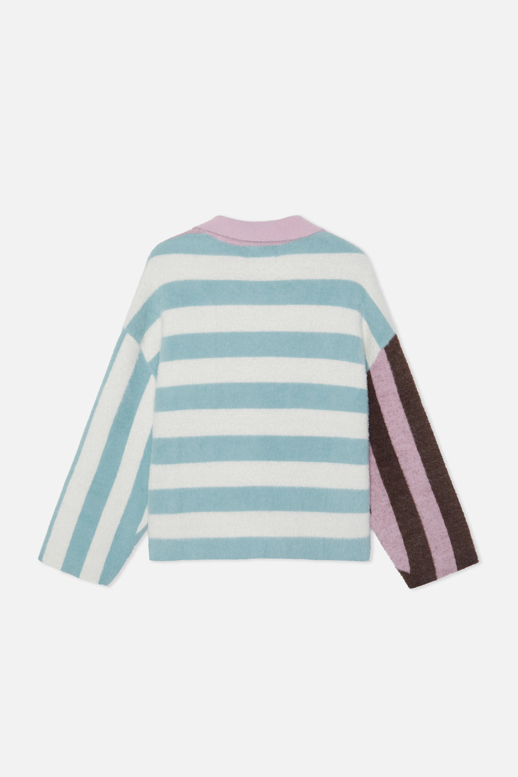 Knitted Polo Scuffers Stripes Mohair Polo - Striped Knitted Polo Rosas Marrom | 28034SIUF