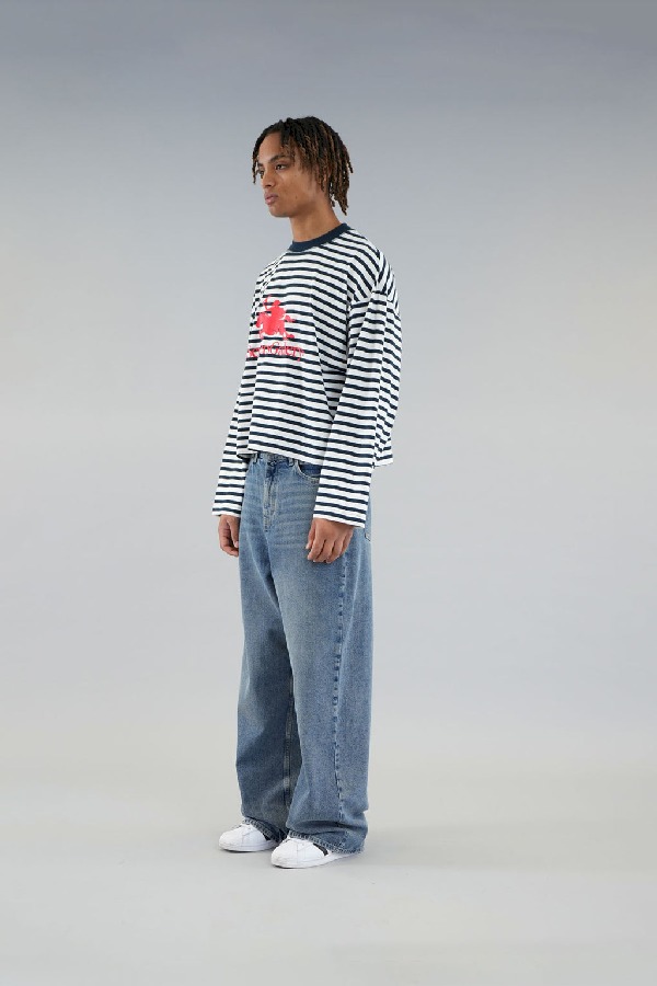 Long sleeve Scuffers Emblem Striped Longsleeve Azul Marino | 41087VICN