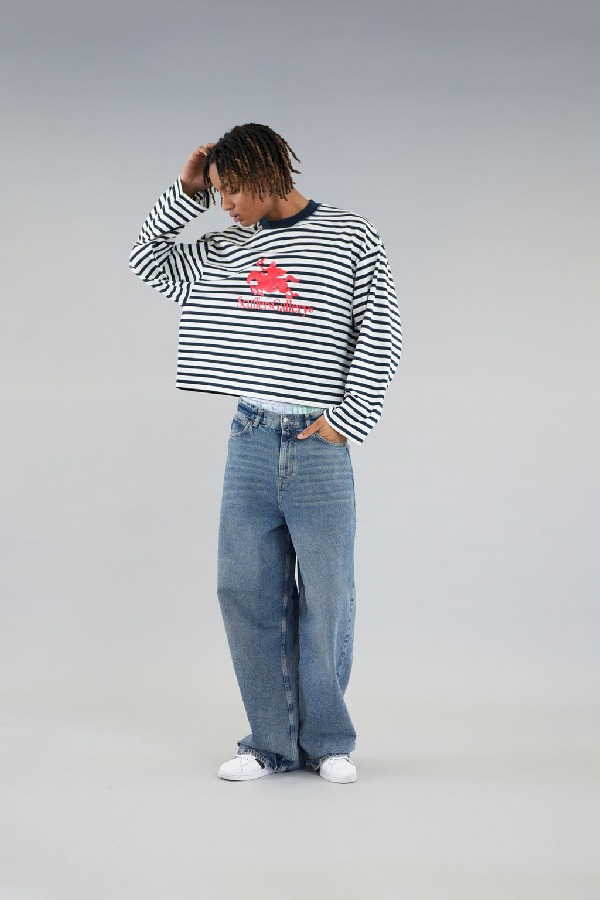 Long sleeve Scuffers Emblem Striped Longsleeve Azul Marino | 41087VICN