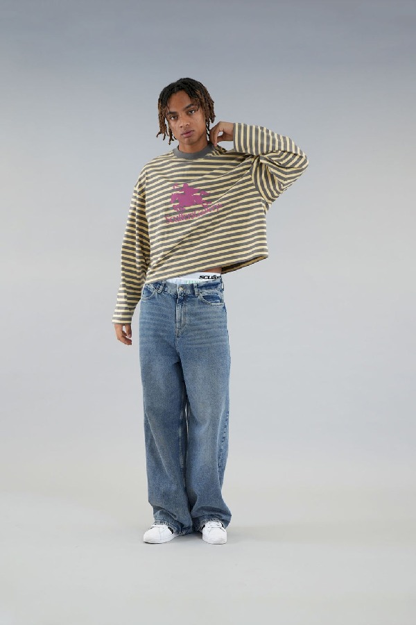 Long sleeve Scuffers Emblem Striped Longsleeve Amarillos | 72306TMUL