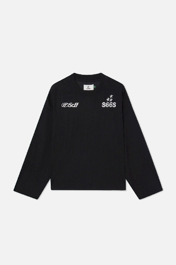 Long sleeve Scuffers S66S Ribbed Longsleeve Negros | 85247WSPT