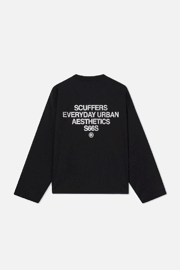 Long sleeve Scuffers S66S Ribbed Longsleeve Negros | 85247WSPT