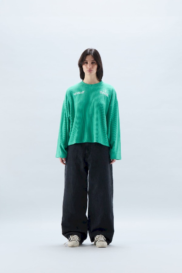 Long sleeve Scuffers S66S Ribbed Longsleeve Verdes | 41725VOUW