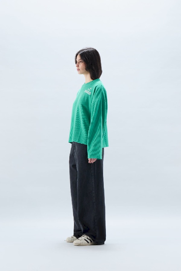 Long sleeve Scuffers S66S Ribbed Longsleeve Verdes | 41725VOUW