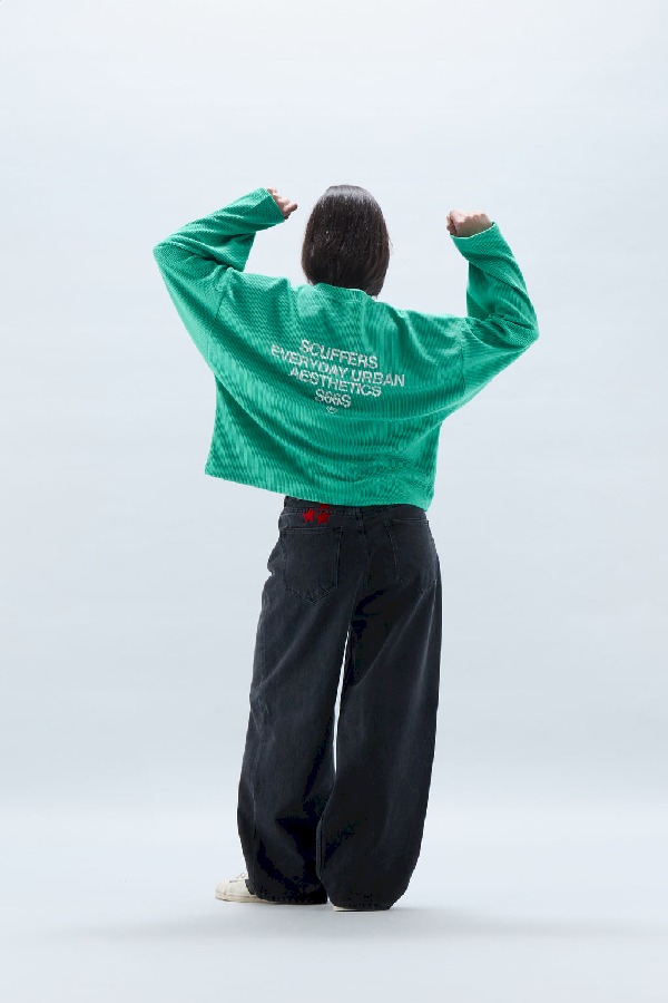 Long sleeve Scuffers S66S Ribbed Longsleeve Verdes | 41725VOUW