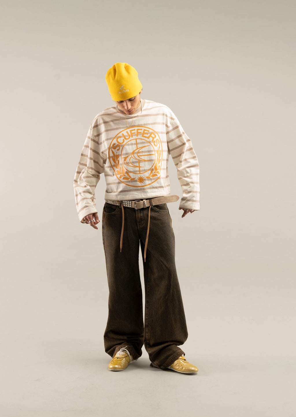 Longsleeve Scuffers Shield Striped Longsleeve Marrom | 06412AQEC