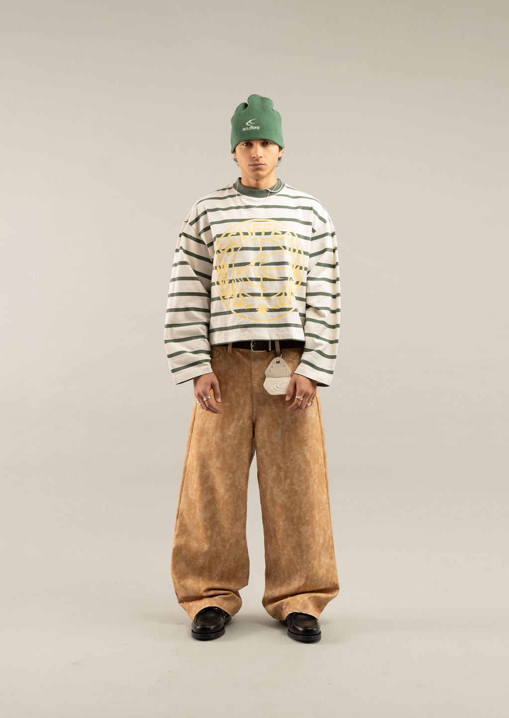 Longsleeve Scuffers Shield Striped Longsleeve Verdes | 62478QNFZ