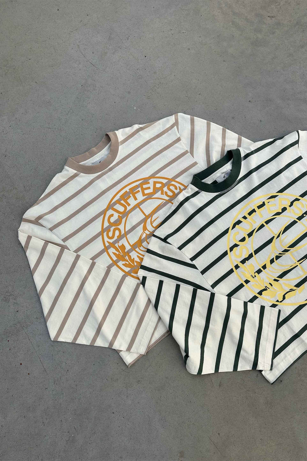 Longsleeve Scuffers Shield Striped Longsleeve Verdes | 62478QNFZ