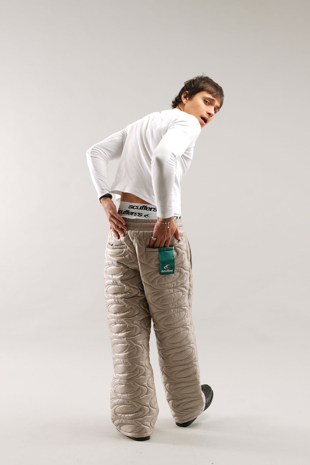 Pantalon Deportivo Scuffers Champagne Quilted Pants Grises | 15902MPGH