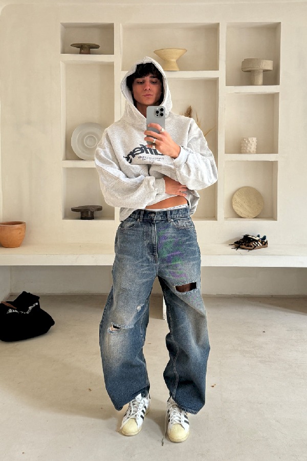 Pantalon Scuffers Jumbo Ripped Pants Azules | 28693THKN