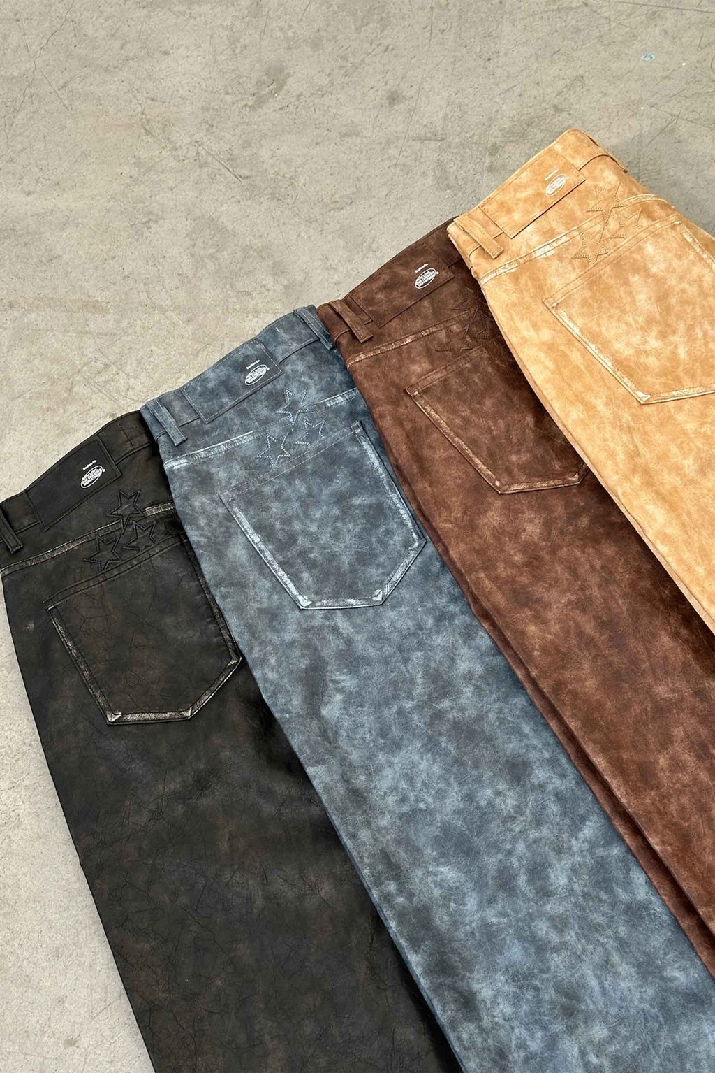 Pantalon Scuffers Leather Jumbo Pants Azules | 20691UDOK