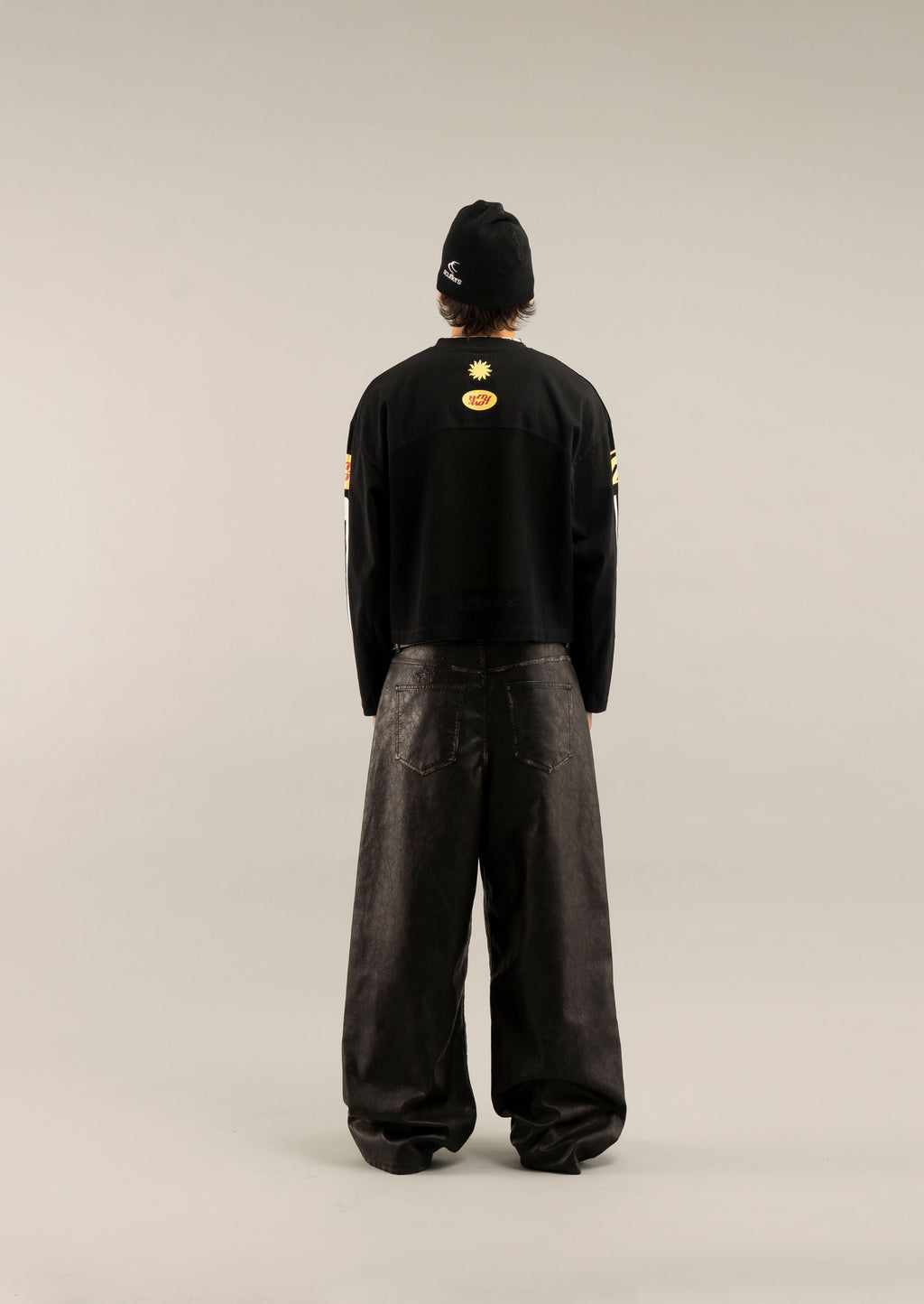 Pantalon Scuffers Leather Jumbo Pants Azules | 07563ESRY