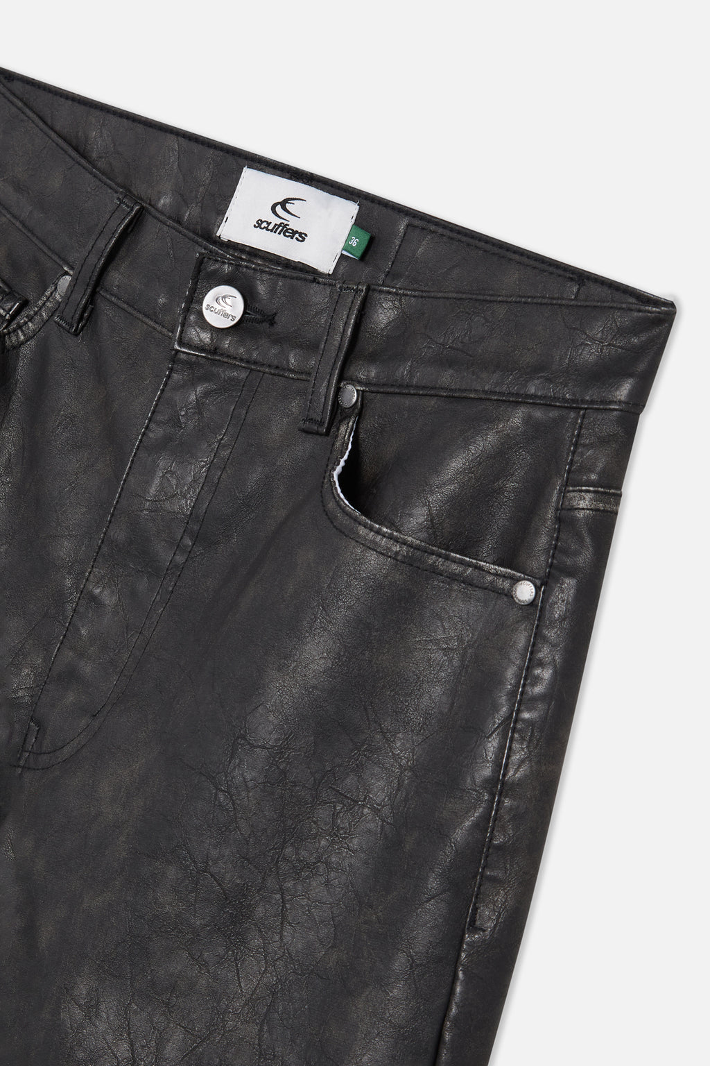 Pantalon Scuffers Leather Jumbo Pants Azules | 07563ESRY