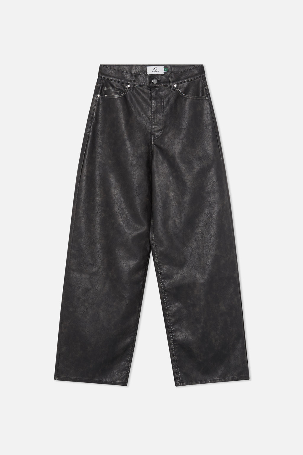 Pantalon Scuffers Leather Jumbo Pants Azules | 07563ESRY
