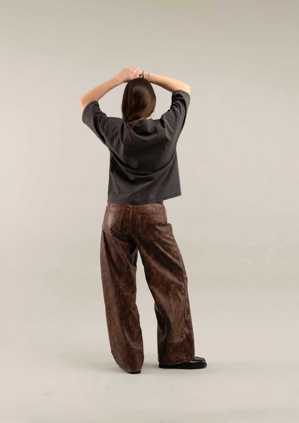 Pantalon Scuffers Leather Jumbo Pants Marrom | 14869TCXP