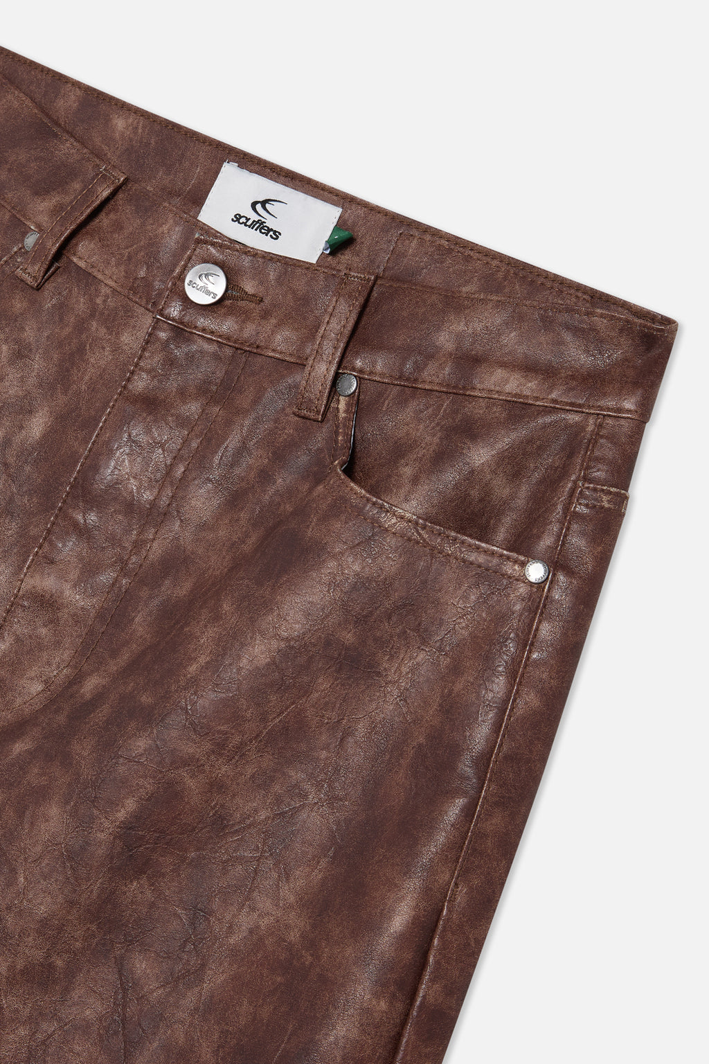 Pantalon Scuffers Leather Jumbo Pants Marrom | 14869TCXP