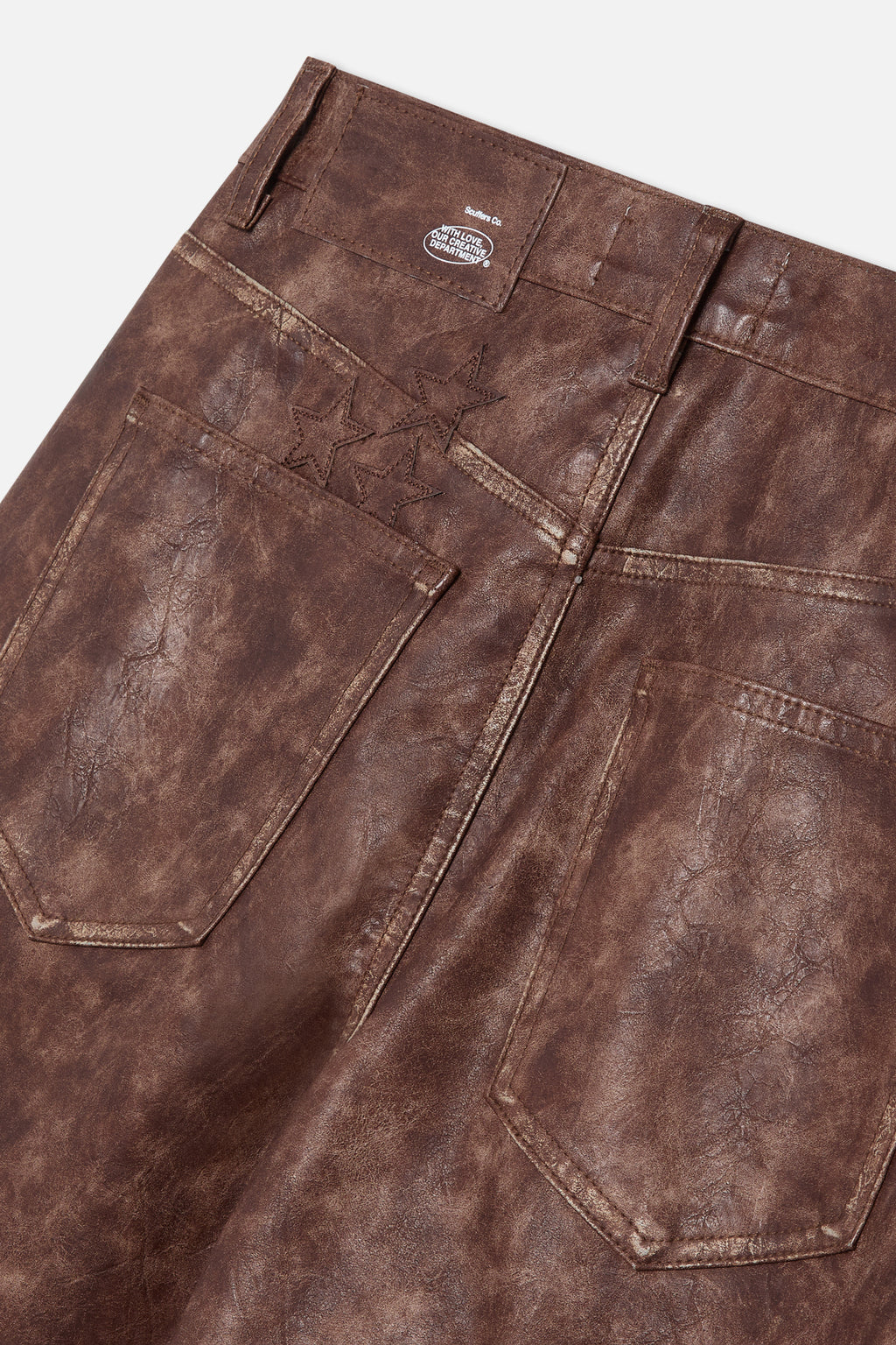 Pantalon Scuffers Leather Jumbo Pants Marrom | 14869TCXP