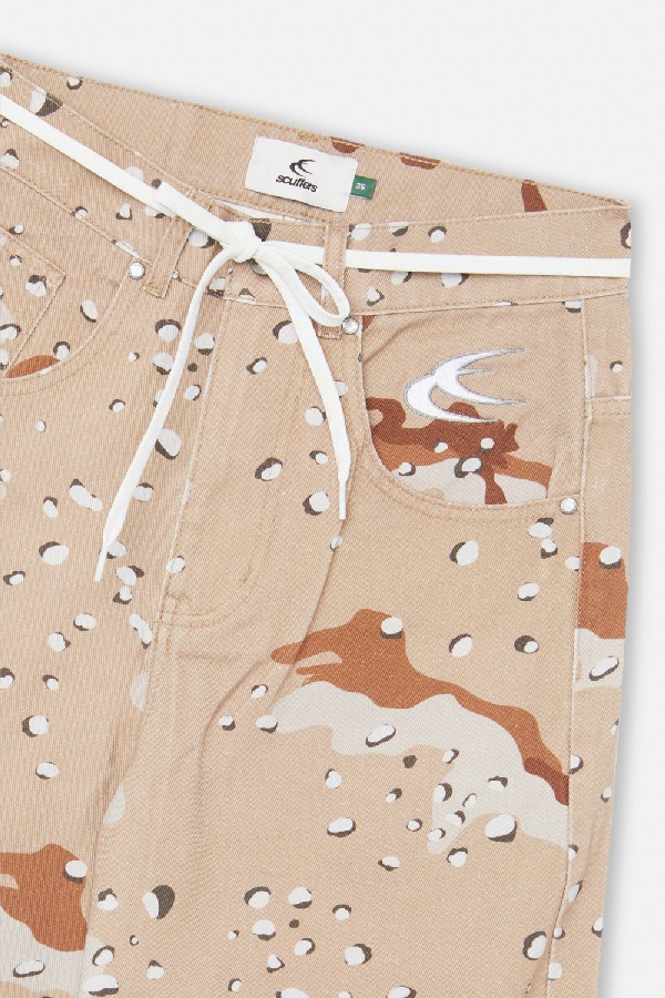 Pantalon Scuffers Oversized Brown Camo | 01874XPZR
