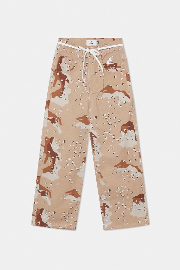 Pantalon Scuffers Oversized Brown Camo | 01874XPZR