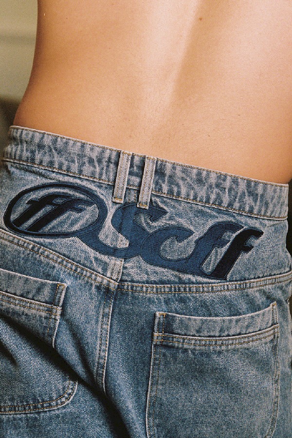 Pantalon Scuffers Ripped Oversized Jeans Azules | 49763PYBE