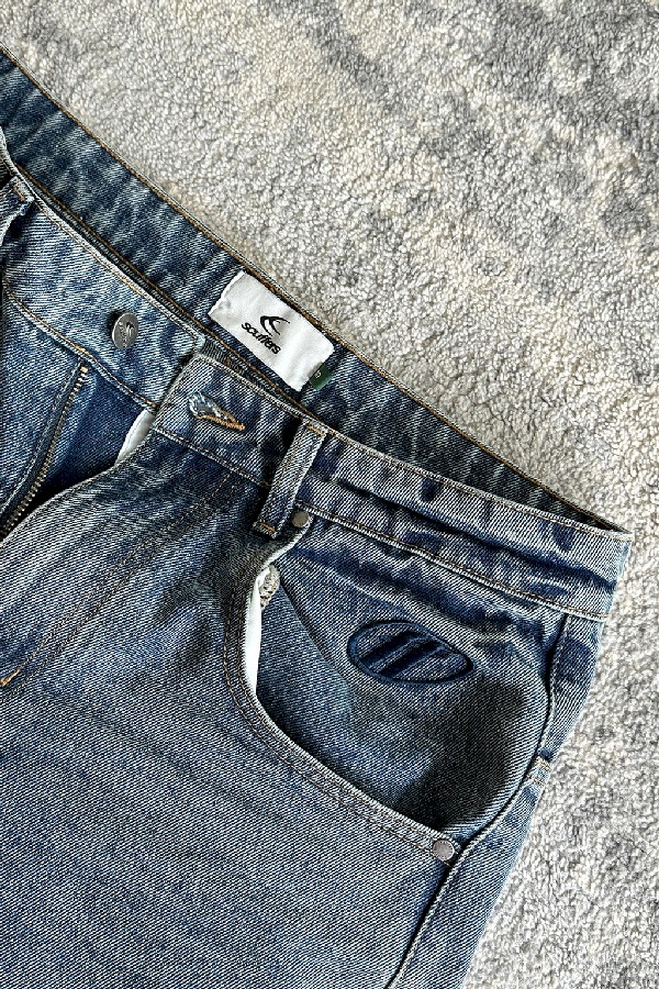 Pantalon Scuffers Ripped Oversized Jeans Azules | 49763PYBE