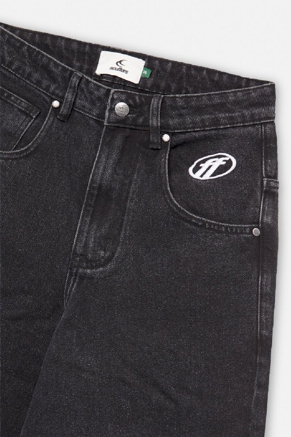 Pantalon Scuffers Ripped Oversized Jeans Negros | 29304PVIL