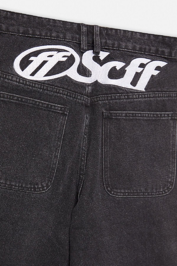 Pantalon Scuffers Ripped Oversized Jeans Negros | 29304PVIL