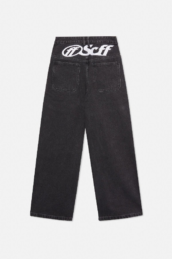 Pantalon Scuffers Ripped Oversized Jeans Negros | 29304PVIL