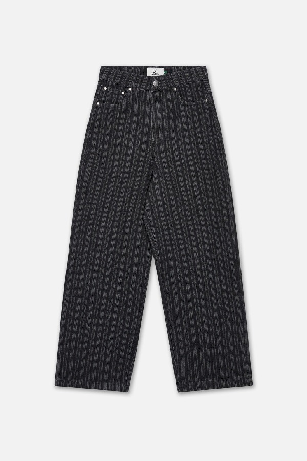 Pantalon Scuffers Striped Denim Negros | 25973KPIQ