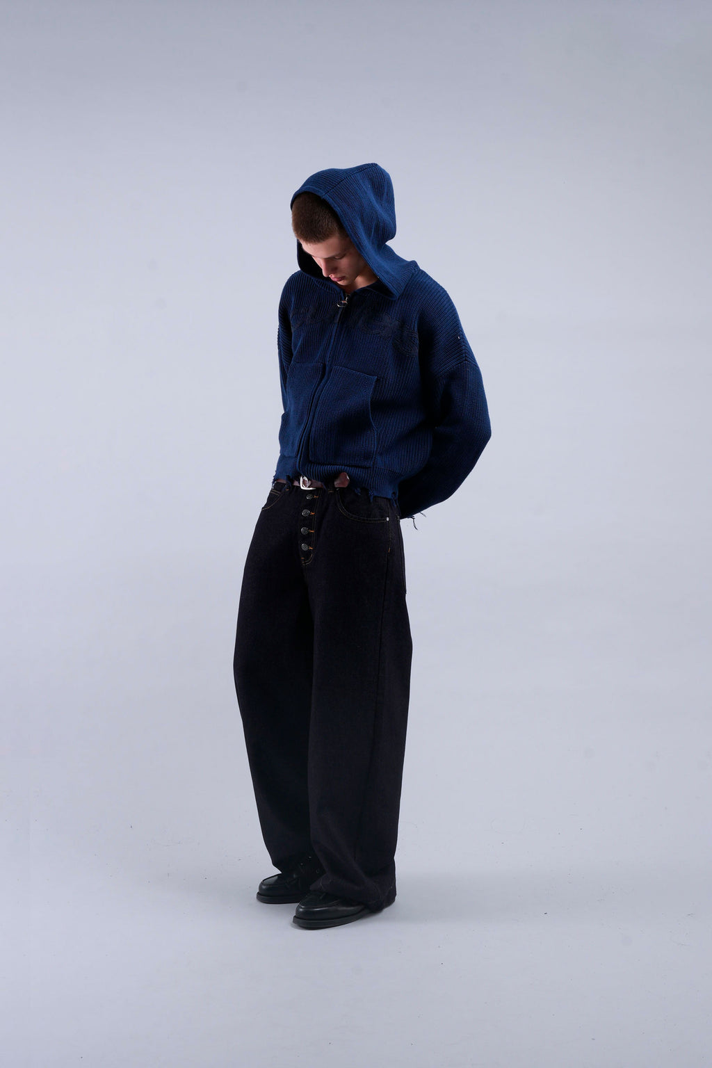 Prendas De Punto Scuffers Buzz Knit Zipper Azul Marino | 14973KFAM