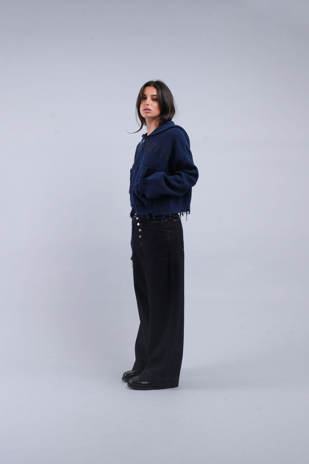 Prendas De Punto Scuffers Buzz Knit Zipper Azul Marino | 14973KFAM