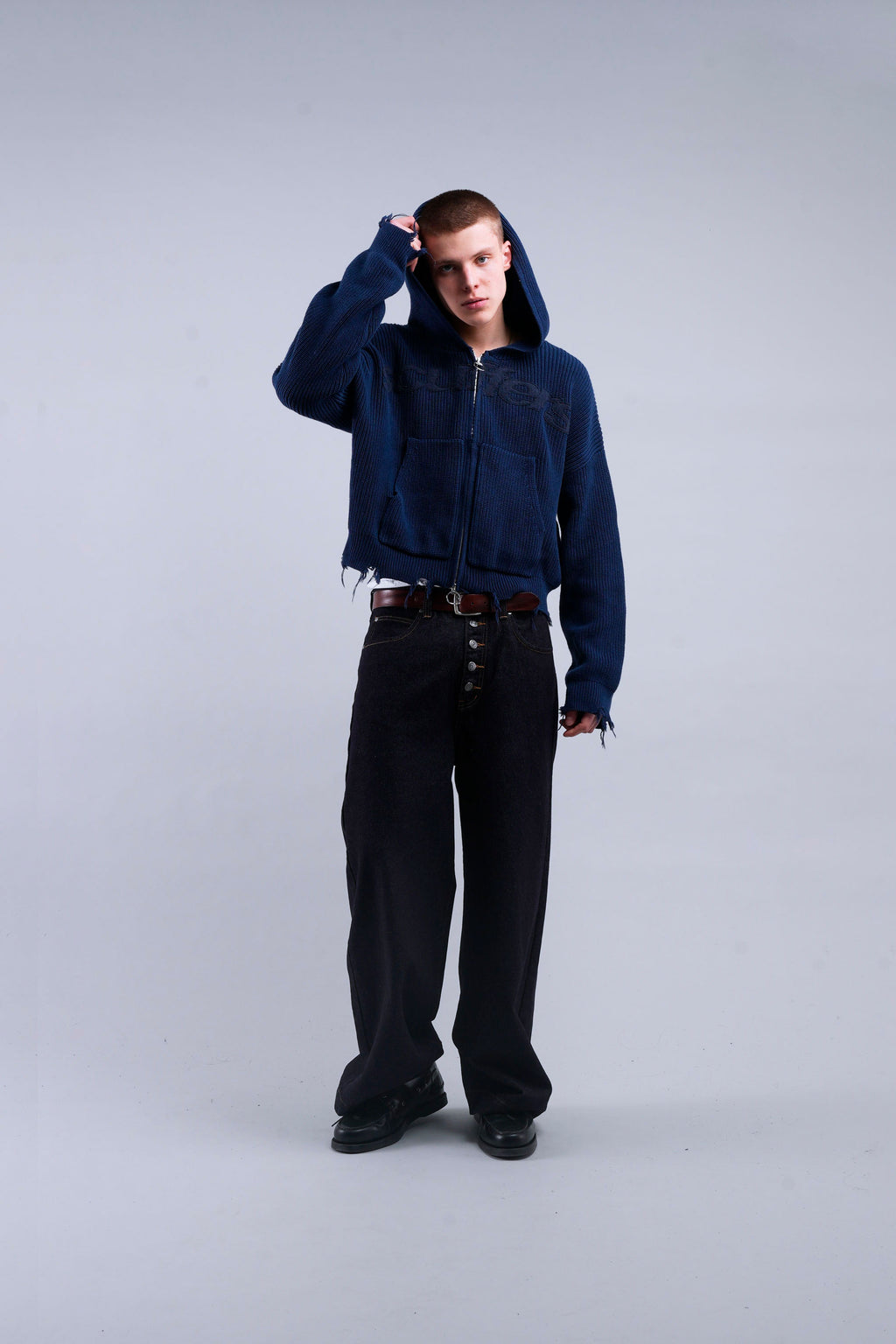 Prendas De Punto Scuffers Buzz Knit Zipper Azul Marino | 14973KFAM