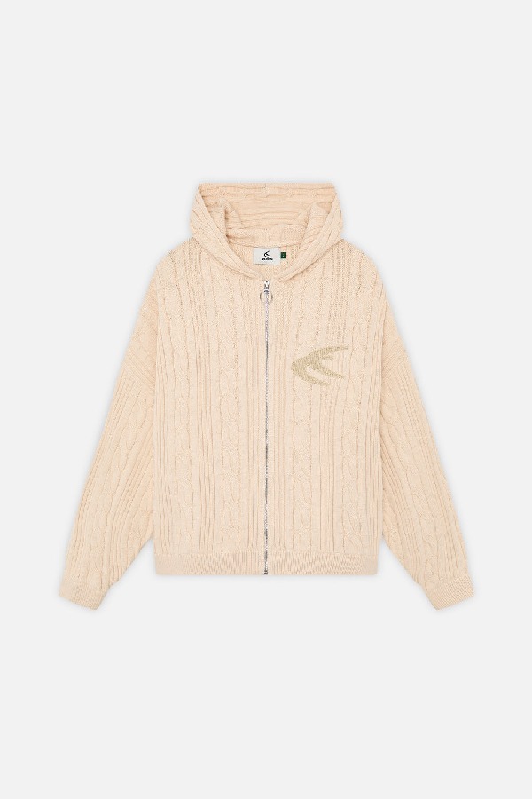 Prendas De Punto Scuffers Latte Zipper Knit Ecru | 97623IAPN