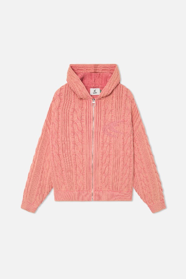 Prendas De Punto Scuffers Latte Zipper Knit Rosas | 51432FOPW